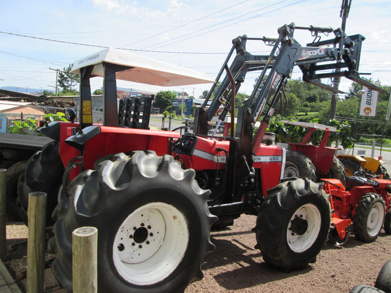 TRATOR MASSEY FERGUSON 290, ANO 2002, 4X4, TURBO, 3 ALAVANCAS, C/KIT GARFO,PLAINA E CONCHA - 